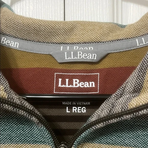 L.L. Bean Multicolor Striped Half-Zip Pullover - Picture 3 of 4